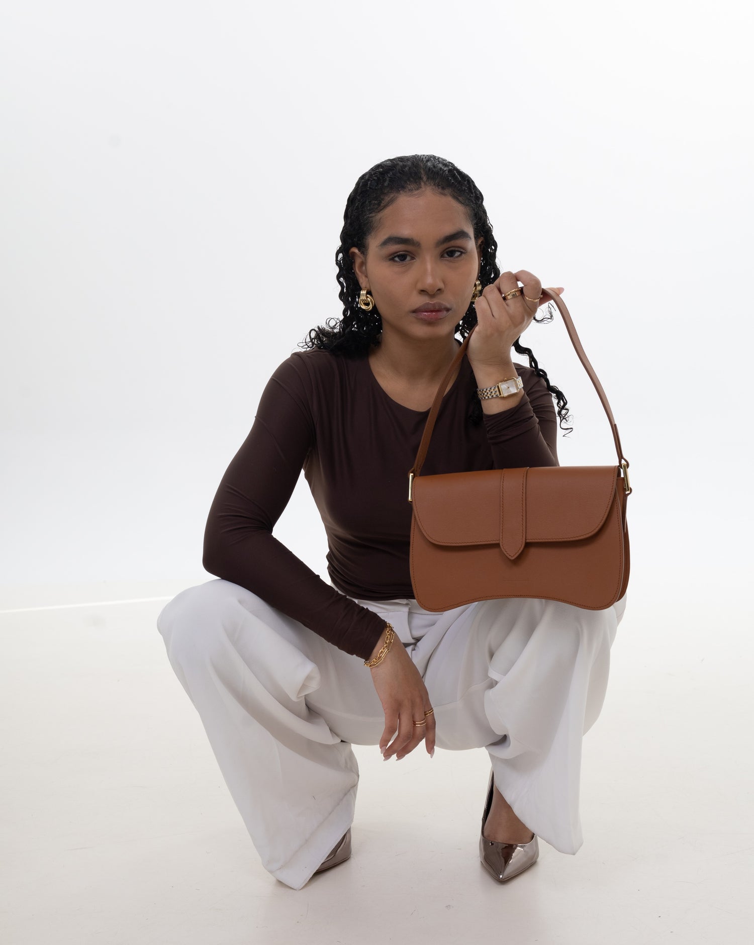 Brown leather bag